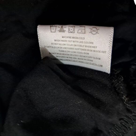 Cozy Earth Black Bamboo Women's Pajama Set with White Trim - Picture 12 of 16